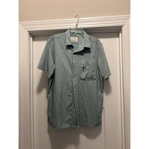 Reel Life Fishing Vented Shirt Mens Size Medium Blue Outdoor Camping Casual Dri